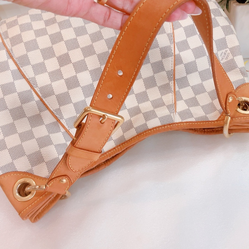 Louis Vuitton Cream and Tan Checkered Hobo Bag - Picture 10 of 10